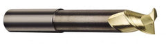 Accupro - 5/8", 3/4" LOC, 5/8" Shank Diam, 3-1/2" OAL, 2 Flute, Solid Carbide Square End Mill - Single End, ZrN Finish, Spiral Flute, 45° Helix, Centercutting, Right Hand Cut, Right Hand Flute - Americas Industrial Supply