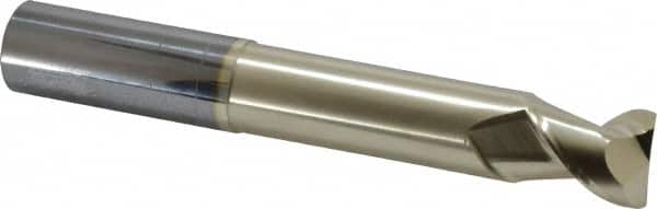 Accupro - 1", 1-1/4" LOC, 1" Shank Diam, 7" OAL, 2 Flute, Solid Carbide Square End Mill - Single End, ZrN Finish, Spiral Flute, 45° Helix, Centercutting, Right Hand Cut, Right Hand Flute - Americas Industrial Supply