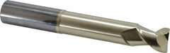 Accupro - 1", 1-1/4" LOC, 1" Shank Diam, 7" OAL, 2 Flute, Solid Carbide Square End Mill - Single End, ZrN Finish, Spiral Flute, 45° Helix, Centercutting, Right Hand Cut, Right Hand Flute - Americas Industrial Supply