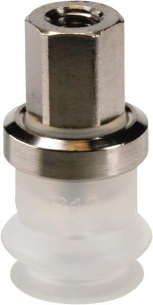 SMC PNEUMATICS - M5x0.8 Female Port, 10" Pad Diam, Bellows, Vertical Vacuum Pad - Silicone - Americas Industrial Supply