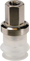 SMC PNEUMATICS - M5x0.8 Female Port, 10" Pad Diam, Bellows, Vertical Vacuum Pad - Silicone - Americas Industrial Supply
