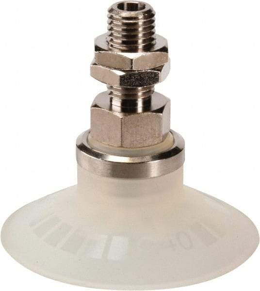 SMC PNEUMATICS - M8x1 Male Port, 40" Pad Diam, Flat w/Rib, Vertical Vacuum Pad - Silicone - Americas Industrial Supply