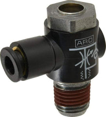 ARO/Ingersoll-Rand - 1/4" Male NPT x 1/4" Female NPT Right Angle Flow Control Valve - Americas Industrial Supply