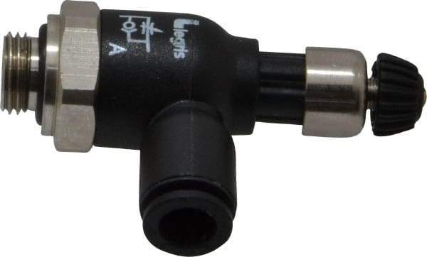 Legris - 6mm Tube OD x 1/8 Male BSPP Compact Meter Out Flow Control Valve - 14.5 to 145 psi, Nylon - Americas Industrial Supply