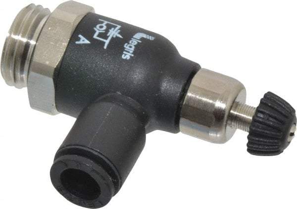 Legris - 6mm Tube OD x 1/4 Male BSPP Compact Meter Out Flow Control Valve - 14.5 to 145 psi, Nylon - Americas Industrial Supply