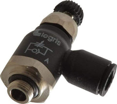 Legris - 8mm Tube OD x 1/8 Male BSPP Compact Meter Out Flow Control Valve - 14.5 to 145 psi, Nylon - Americas Industrial Supply