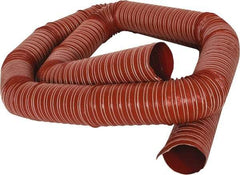 Hi-Tech Duravent - 3" ID, 12 Hg Vac Rating, 30 psi, Fiberglass Vacuum & Duct Hose - 12' Long, Brick Red, 3" Bend Radius, -75 to 500°F (Intermittent to 600) - Americas Industrial Supply