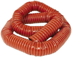 Hi-Tech Duravent - 4" ID, 10 Hg Vac Rating, 26 psi, Fiberglass Vacuum & Duct Hose - 12' Long, Brick Red, 4" Bend Radius, -75 to 500°F (Intermittent to 600) - Americas Industrial Supply