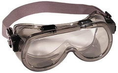 MCR Safety - Size Universal, Clear Polycarbonate Anti-Fog & Scratch Resistant Lens, Safety Goggles - Indirect Vent, Gray Plastic Frame - Americas Industrial Supply