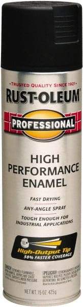 Rust-Oleum - Black, Semi Gloss, Rust Proof Enamel Spray Paint - 14 Sq Ft per Can, 15 oz Container, Use on Multipurpose - Americas Industrial Supply