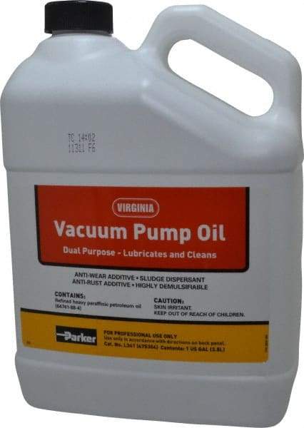 Parker - 1 Gal Container, Mineral Vacuum Pump Oil - ISO 68, 68 cSt at 40°C, 8.85 cSt at 100°C - Americas Industrial Supply