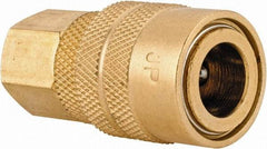 Value Collection - 1/4 Female NPT Industrial Pneumatic Hose Coupler (Six Ball) - Brass, 1/4" Body Diam - Americas Industrial Supply