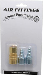 Value Collection - 3 Piece 1/4" Body 3/8 NPT 145 psi Industrial Pneumatic Coupling Plug Set - Americas Industrial Supply