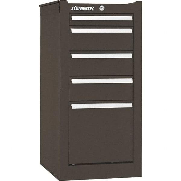 Kennedy - 5 Drawer Brown Side Cabinet - 13-5/8" Wide x 29" High x 20" Deep, Use with 29" Wide Roller Cabinet - Americas Industrial Supply
