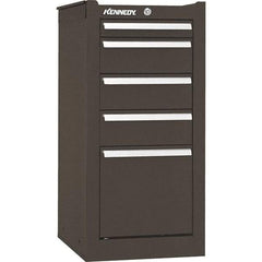 Kennedy - 5 Drawer Brown Side Cabinet - 13-5/8" Wide x 29" High x 20" Deep, Use with 29" Wide Roller Cabinet - Americas Industrial Supply