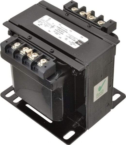 Sola/Hevi-Duty - 1 Phase, 0.35 kVA, Control Transformer - 2 Input, 1 Output Winding, 60, 50/60 at 220 V x 440 V, 50/60 at 230 V x 460 V Hz, 5.53 Inch Deep x 4.53 Inch High, 131°F Temp Rise - Americas Industrial Supply