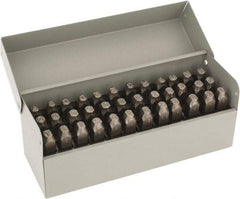 C.H. Hanson - 36 Piece, 1/4" Character Steel Stamp Set - Letters & Figures, Low Stress Round Face Dot - Americas Industrial Supply