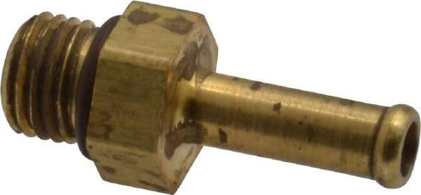 Parker - 7/16-20 Straight Thread Hose Barb x SAE Straight Thread Male Connector - 1/4" ID Hose, Brass - Americas Industrial Supply
