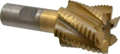 Interstate - 1-1/2" Diam, Coarse Pitch, 1-1/2" LOC, 6 Flute Cobalt Roughing Square End Mill - TiN Finish, 3-3/4" OAL, 3/4" Shank Diam, Single End - Americas Industrial Supply