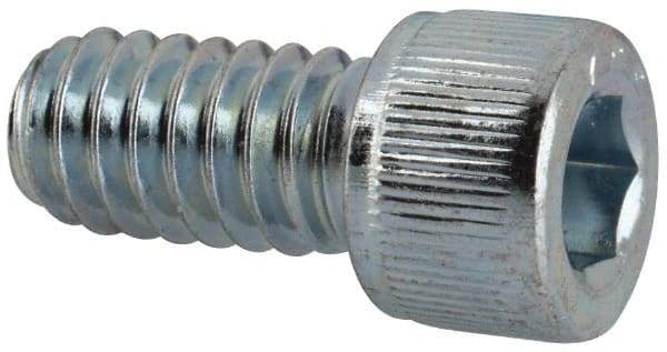 Value Collection - 1/4-20 UNC Hex Socket Drive, Socket Cap Screw - Alloy Steel, Zinc-Plated Finish, Fully Threaded, 1/2" Length Under Head - Americas Industrial Supply
