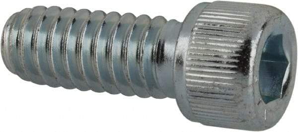 Value Collection - 1/4-20 UNC Hex Socket Drive, Socket Cap Screw - Alloy Steel, Zinc-Plated Finish, Fully Threaded, 5/8" Length Under Head - Americas Industrial Supply