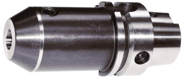 Accupro - HSK63A Taper Shank 1/4" Hole End Mill Holder/Adapter - 20mm Nose Diam, 5" Projection, Through-Spindle Coolant - Exact Industrial Supply