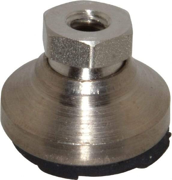 Gibraltar - 750 Lb Capacity, 1/4-20 Thread, 11/16" OAL, Steel Stud, Tapped Pivotal Socket Mount Leveling Pad - 1" Base Diam, Steel Pad, 1/2" Hex - Americas Industrial Supply
