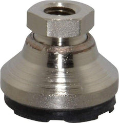 Gibraltar - 2800 Lb Capacity, 3/8-16 Thread, 7/8" OAL, Steel Stud, Tapped Pivotal Socket Mount Leveling Pad - 1-1/4" Base Diam, Steel Pad, 5/8" Hex - Americas Industrial Supply
