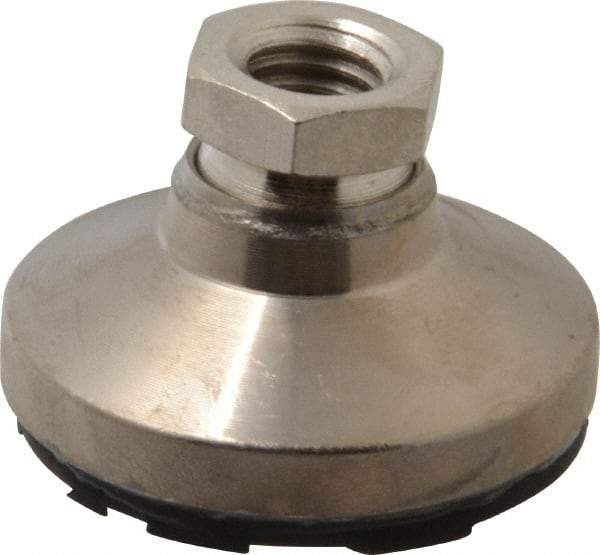 Gibraltar - 3750 Lb Capacity, 1/2-13 Thread, 1-1/8" OAL, Steel Stud, Tapped Pivotal Socket Mount Leveling Pad - 1-7/8" Base Diam, Steel Pad, 3/4" Hex - Americas Industrial Supply