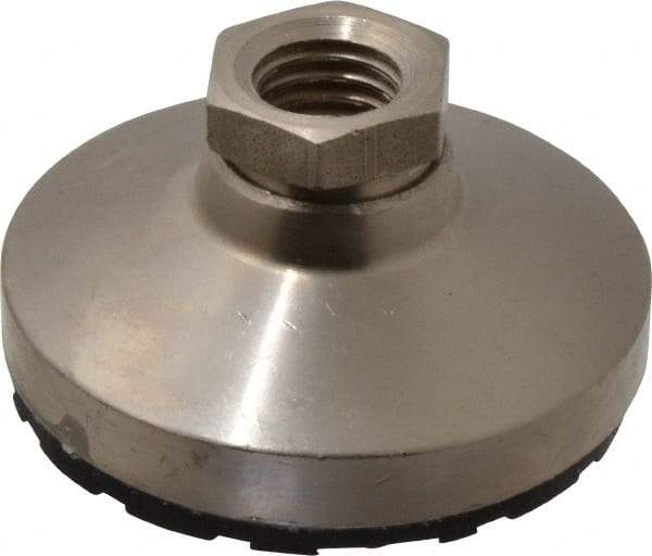 Gibraltar - 4500 Lb Capacity, 5/8-11 Thread, 1-1/4" OAL, Steel Stud, Tapped Pivotal Socket Mount Leveling Pad - 2-1/2" Base Diam, Steel Pad, 7/8" Hex - Americas Industrial Supply