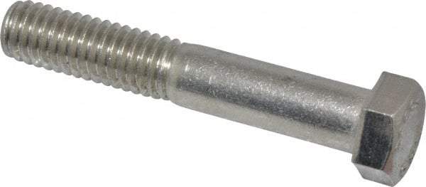 Value Collection - 3/8-16 UNC, 2-1/4" Length Under Head Hex Head Cap Screw - Partially Threaded, Grade 18-8 Stainless Steel, Uncoated, 9/16" Hex - Americas Industrial Supply