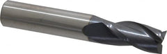 SGS - 1/2", 1" LOC, 1/2" Shank Diam, 3" OAL, 3 Flute, Solid Carbide Square End Mill - Single End, AlTiN Finish, Spiral Flute, 30° Helix, Centercutting, Right Hand Cut, Right Hand Flute, Series 5 - Americas Industrial Supply