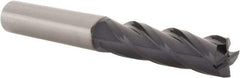SGS - 5/8", 2-1/4" LOC, 5/8" Shank Diam, 5" OAL, 4 Flute, Solid Carbide Square End Mill - Single End, AlTiN Finish, Spiral Flute, 30° Helix, Centercutting, Right Hand Cut, Right Hand Flute, Series 1L - Americas Industrial Supply