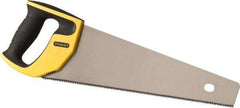 Stanley - 15" Steel Blade Fine Finish Saw - Ergonomic High Impact Polypropylene, Rubber Handle with Cushion Grip, 18-3/4" OAL - Americas Industrial Supply