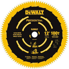 DeWALT - 12" Diam, 1" Arbor Hole Diam, 100 Tooth Wet & Dry Cut Saw Blade - Carbide-Tipped, Crosscutting Action, Standard Round Arbor - Americas Industrial Supply