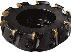 Seco - 112mm Cut Diam, 32mm Arbor Hole, 5mm Max Depth of Cut, 43° Indexable Chamfer & Angle Face Mill - 6 Inserts, OF.. 0704 Insert, Right Hand Cut, 6 Flutes, Series OctoMill - Americas Industrial Supply