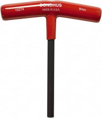 Bondhus - 9mm Hex, T-Handle Cushion Grip, Hex Key - 6" OAL, Protanium High Torque Steel, Metric System of Measurement - Americas Industrial Supply