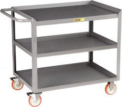 Little Giant - 1,200 Lb Capacity, 3 Shelf Mobile Workstation - 48" Wide x 24" Deep x 34" High, Steel, Gray - Americas Industrial Supply