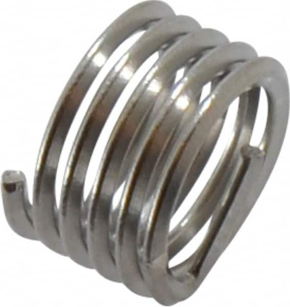 Heli-Coil - 1/4-28 UNF, 1/4" OAL, Free Running Helical Insert - 5 Free Coils, Tanged, Stainless Steel, 1D Insert Length - Exact Industrial Supply