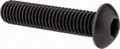 Value Collection - 1/2-13 UNC Hex Socket Drive, Button Screw - Alloy Steel, Black Oxide Finish, Fully Threaded, 2-1/4" Length Under Head - Americas Industrial Supply