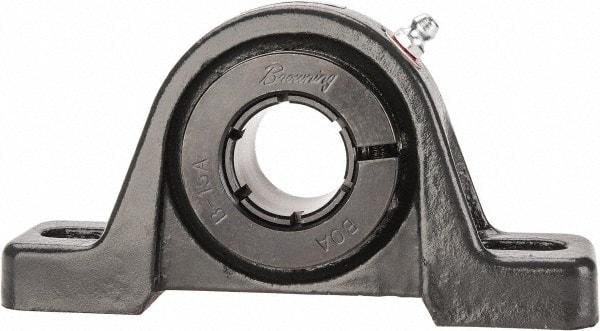 Browning - 1" ID, 5-1/2" OAL x 2-13/16" OAH Pillow Block - 1,651 Lb Static Cap, 2,801 Lb Dyn Cap, 4-1/8" Btw Mnt Hole Ctrs, 1-7/16" Base-to-Ctr Ht, Cast Iron - Americas Industrial Supply