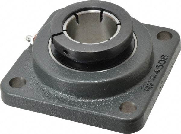 Browning - 1-3/4" ID, 5-3/8" OAL x 5-3/8" OAH 4-Bolt Flange - 5,139 Lb Static Cap, 7,901 Lb Dyn Cap, 4-1/8" Btw Mnt Hole Ctrs, Cast Iron - Americas Industrial Supply