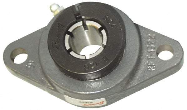 Browning - 1-7/16" ID, 6-1/8" OAL x 3-5/8" OAH 2-Bolt Flange - 3,493 Lb Static Cap, 5,782 Lb Dyn Cap, 5-1/8" Btw Mnt Hole Ctrs, Cast Iron - Americas Industrial Supply