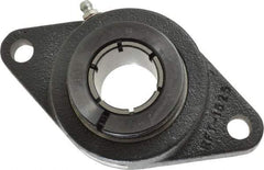 Browning - 1-3/16" ID, 5-9/16" OAL x 3-1/8" OAH 2-Bolt Flange - 2,567 Lb Static Cap, 4,381 Lb Dyn Cap, 4-19/32" Btw Mnt Hole Ctrs, Cast Iron - Americas Industrial Supply