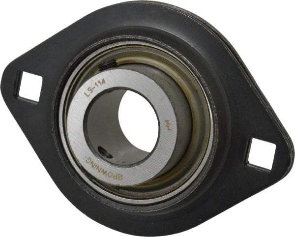 Browning - 7/8" ID, 3-3/4" OAL x 2-13/16" OAH 2-Bolt Flange - 1,651 Lb Static Cap, 2,801 Lb Dyn Cap, 3" Btw Mnt Hole Ctrs, 1-13/32" Base-to-Ctr Ht, Stamped Steel - Americas Industrial Supply