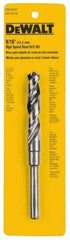 DeWALT - 1" Drill Bit, 1/2" Shank Diam, 118°, High Speed Steel Silver & Deming Reduced Shank Drill Bit - Oxide Finish, 6" OAL, Straight Shank, 3" Flute Length, Right Hand Cut, Standard, Spiral Flute, Regular Spiral - Americas Industrial Supply