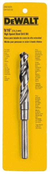 DeWALT - 3/4" Drill Bit, 1/2" Shank Diam, 118°, High Speed Steel Silver & Deming Reduced Shank Drill Bit - Americas Industrial Supply