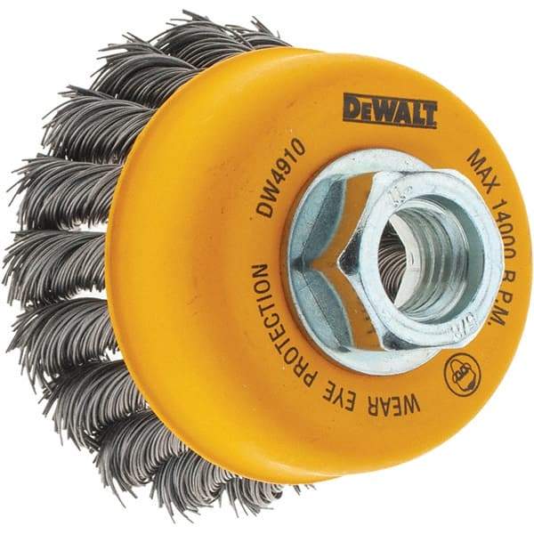 DeWALT - 5/8-11 Threaded Arbor, Cup Brush - 0.02 Wire Diam - Americas Industrial Supply