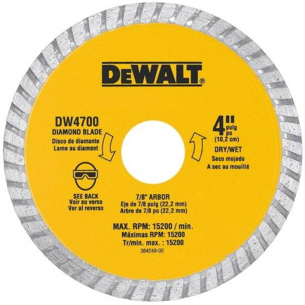 DeWALT - 12" Diam, 1" Arbor Hole Diam, Wet & Dry Cut Saw Blade - Diamond-Tipped, Standard Round Arbor - Americas Industrial Supply