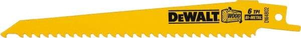 DeWALT - Bi-Metal Reciprocating Saw Blade - Tapered Profile, 6 TPI, Toothed Edge - Americas Industrial Supply